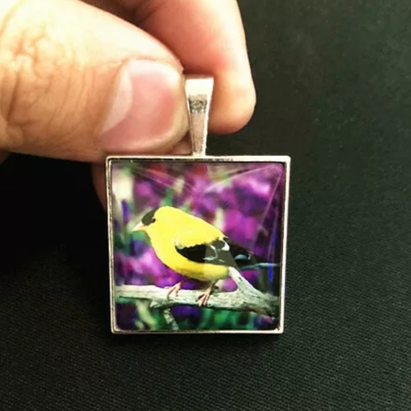 Colorful Tree of Life Tile Silver & Glass Necklace - Picture 3 of 8